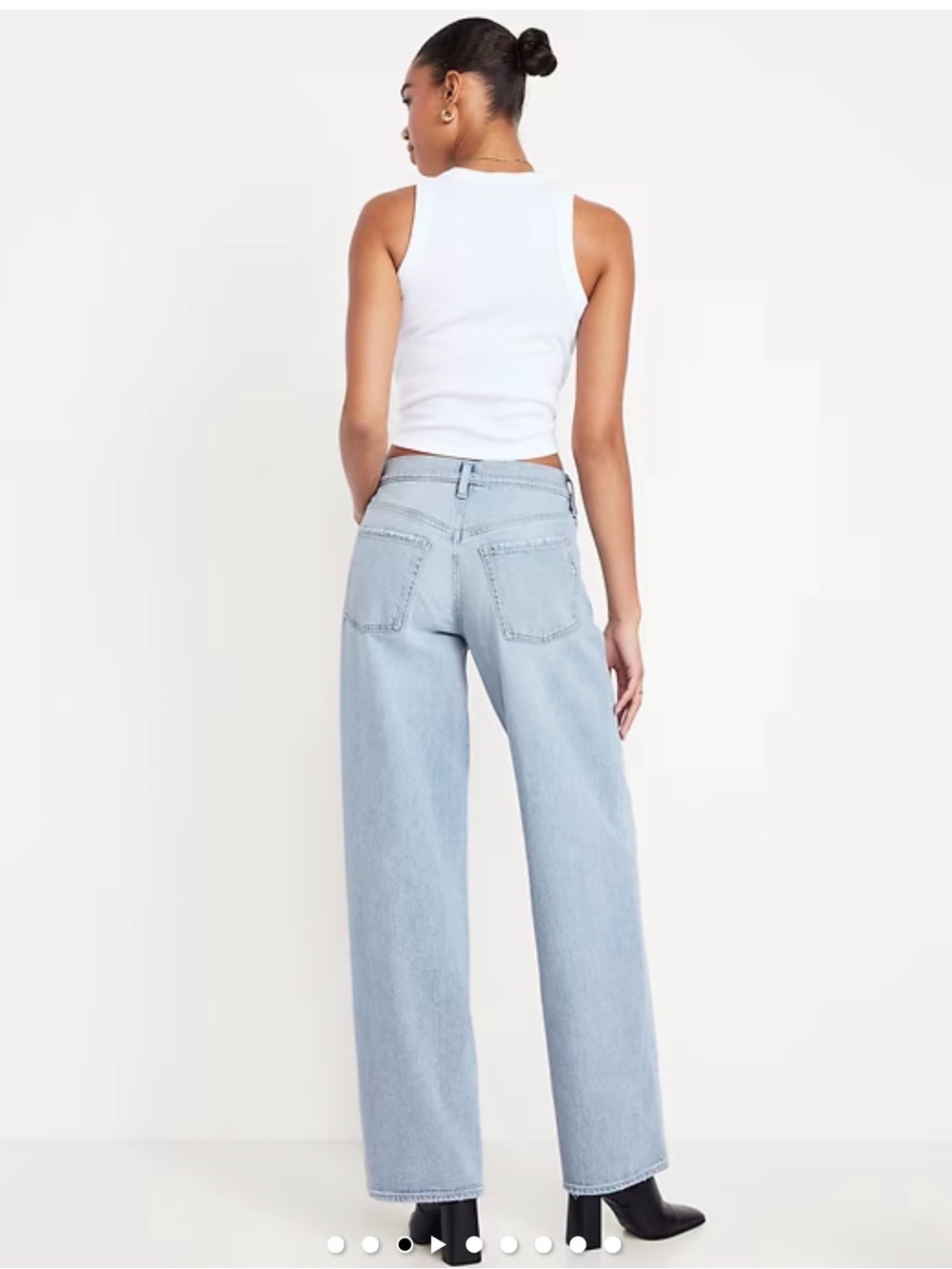 Old Navy Light Blue Boyfriend Wide-Leg Jeans - Picture 3 of 4